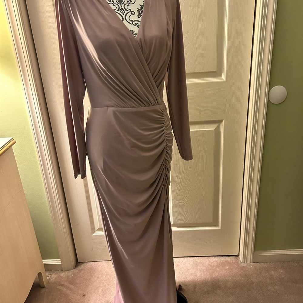 Sophisticated Long Sleeve Mauve Dress